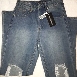 PrettyLittleThing highrise ripped jeans